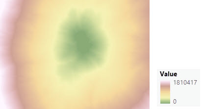 Map of distance accumulation from a source Map of distance accumulation from a source